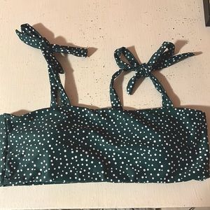 Green tube top swimming top with white polka dots. From SHEIN. Size: Large.